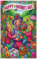 Mothers Day Stress Relief fun Coloring Book