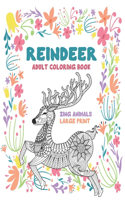 Adult Coloring Book Zing Animals - Large Print - Reindeer