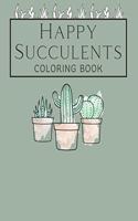 Happy Succulents Coloring Book