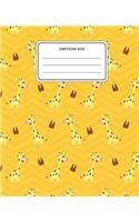 Composition Book: Giraffe Animal Pattern Composition Book Lined Wide Rule Notebook for Boys Kids Back to School Preschool Kindergarten and Elementary Grades K-2