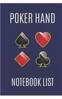 Poker Hand Notebook List