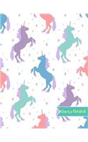 Unicorn Notebook: Cute Kawaii Journal and Diary Large 8.5 x 11 Matte Cover with Blank Lined Ruled White Paper Interior - Perfect for School, Gifts for Kids (Girls and