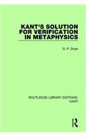 Kant's Solution for Verification in Metaphysics