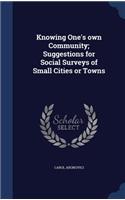 Knowing One's own Community; Suggestions for Social Surveys of Small Cities or Towns