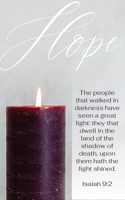 Advent Bulletin: Hope (Package of 100): Isaiah 9:2 (Kjv)