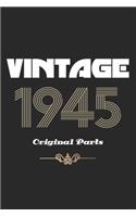 Retro Birthday - Vintage 1945 Notebook Original Parts Gift