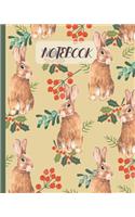 Notebook: Cute Rabbits Drawing Cover - Lined Notebook, Diary, Track, Log & Journal - Gift for Boys Girls Teens Men Women Who Love Rabbits & Bunny (8"x10" 120 