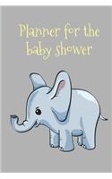 Planner for the baby shower: Grey and lemon elephant new arrival lined paperback jotter