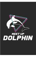 Meet up dolphin: 6x9 Dolphin - blank with numbers paper - notebook - notes