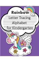 Rainbow Unicorn Trace Letters alphabet for kindergarten: Letter a tracing sheet - abc letter tracing - letter tracing worksheets - tracing the letter for toddlers - A-z dots writing with arrows - handwriti