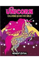 Unicorn Coloring Book for Girls Midnight Edition