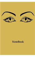 Notebook: Eye Notebook - Lined Journal Notebook, 100 pages, Cream paper, 6 x 9 inches