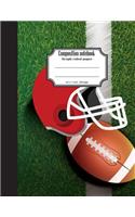 Composition notebook graph ruled paper 8.5 x 11 inch 200 page, NFL Touchdown Field