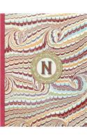 Bullet Journal - N Monogram: 8.5"x 11" Dot Grid 150 pages Paperback(Dot Grid Bullet Journal - Bujo for Beginners)