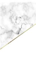 Marble + Gold Notebook Journal: Vintage White Marble - 120-Page Lined(1 Marble Notebooks)