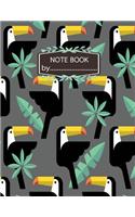 Notebook by: Hornbill On The Cover Of The Gray Book Cover Notebook Journal Diary, 110 Lined pages, 8.5" x 11"(5 Hornbill Notebook)