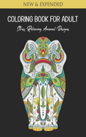 Coloring Book For Adult: Stress Relieving Animal Designs