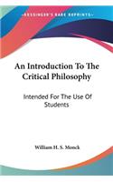 Introduction To The Critical Philosophy