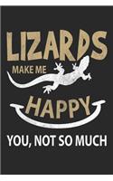 Lizards Make Me Happy You, Not So Much: Grüner Leguan Notizbuch - Amerikanischer Leguan - Eidechsen Liebhaber Geschenk - Reptil Eidechse Journal - 120 Linierte Seiten Notizblock