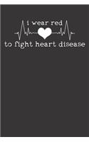 Notebook: Heart CHD Shirt Fight Heart Disease Gift Heartbeat Shirt Dot Grid 6x9 120 Pages