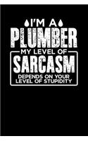 I'm a Plumber My Level of Sarcasm Depends on your Level of Stupidity: 100 page Blank lined 6 x 9 journal to jot down your ideas and notes