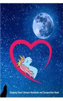 Sleeping Heart Unicorn Notebook and Composition Book