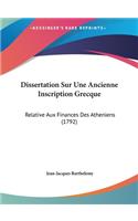 Dissertation Sur Une Ancienne Inscription Grecque