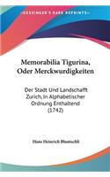 Memorabilia Tigurina, Oder Merckwurdigkeiten