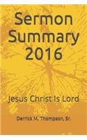 Sermon Summary 2016