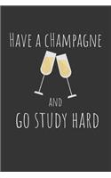 Have a champagne and go study hard: Funny Small Lined Notebook / Journal (6" X 9") For Students
