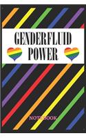 GENDERLFUID POWER Notebook: 6x9 inches - 110 graph paper, quad ruled, squared, grid paper pages - Greatest LGBTQ Rainbow Hearts Journal - Gift, Present Idea