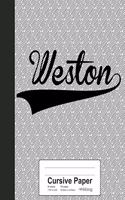 Cursive Paper: WESTON Notebook(4143 Weezag Cursive Paper Notebook)