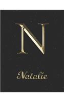 Natalie: 1 Year Daily Planner (12 Months) - Yellow Gold Effect Letter N Initial First Name - 2020 - 2021 - 365 Pages for Planning - January 20 - December 20 