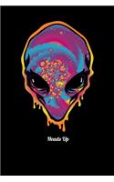 Heads Up: Blank Comic Book Sketchbook For Kids And Adults To Draw Your Own Cartoon For Rainbow Tie Dye Alien Head Lovers And Galaxy Fans (6 x 9; 120 Pages)