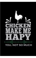 Chickens Make Me Happy You, Not So Much: Food Journal - Track Your Meals - Eat Clean And Fit - Breakfast Lunch Diner Snacks - Time Items Serving Cals Sugar Protein Fiber Carbs Fat - 110 Pag