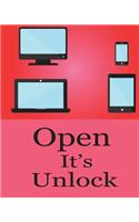 Open it's unlock: password book 8x10" - 110 pages, You can quickly and convenience to find what you need journal and log book to write in usernames and Passwords and 