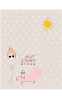 Hello summer sketchbook: Hello summer on brown cover (8.5 x 11) inches 110 pages, Blank Unlined Paper for Sketching, Drawing, Whiting, Journaling & Doodling(6 Hello Summer on Brown Sketchbook)