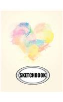 Sketchbook : Colorful heart: 120 Pages of 8.5 x 11 Blank Paper for Drawing, Doodling or Sketching (Sketchbooks)