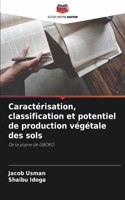 Caractérisation, classification et potentiel de production végétale des sols