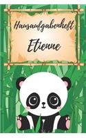 Hausaufgabenheft Etienne: personalisiertes Panda Hausaufgabenheft für die Grundschule / Schülerplaner für 1 Schuljahr mit Wochenübersicht / mit 2x Stundenplan / DIN A 5 / 112