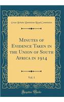 Minutes of Evidence Taken in the Union of South Africa in 1914, Vol. 1 (Classic Reprint)