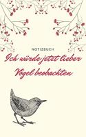 Ich Würde Jetzt Lieber Vögel Beobachten Notizbuch: A5 Notizbuch kariert Geschenk für Vogelbeobachter - Vogelbeobachtung - Vogelbuch - Gartenvoegel - Kalender - Tagebuch für Erwachsene