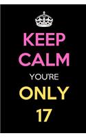Keep Calm You're Only 17: Keep Calm Journal Notebooks as Birthday, Anniversary, Christmas, Graduation Gifts for Girls and Women