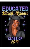 Educated Black Queen Class of 2019: Ombre Faux Glitter Black Girl Magic Graduation Guest Book Message Memories Advice Wishes and Gift Log Autograph Book Graduate Keepsake Memory Book G