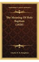 The Meaning Of Holy Baptism (1920)