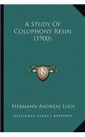 A Study of Colophony Resin (1900)