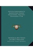 Notitia Karaeorum Ex Mardochaei, Karaei Recentioris, Tractatu Haurienda (1714)