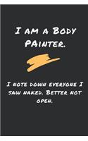 I am a bodypainter. I write down everyone I saw naked. Better not open.