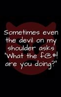 Sometimes even the devil on my shoulder asks...