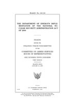 The Department of Energy's implementation of the National Nuclear Security Administration Act of 2000